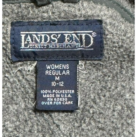 Lands End Womens Polartec Fleece Jacket Medium Gray Full-Zip - Picture 3 of 9